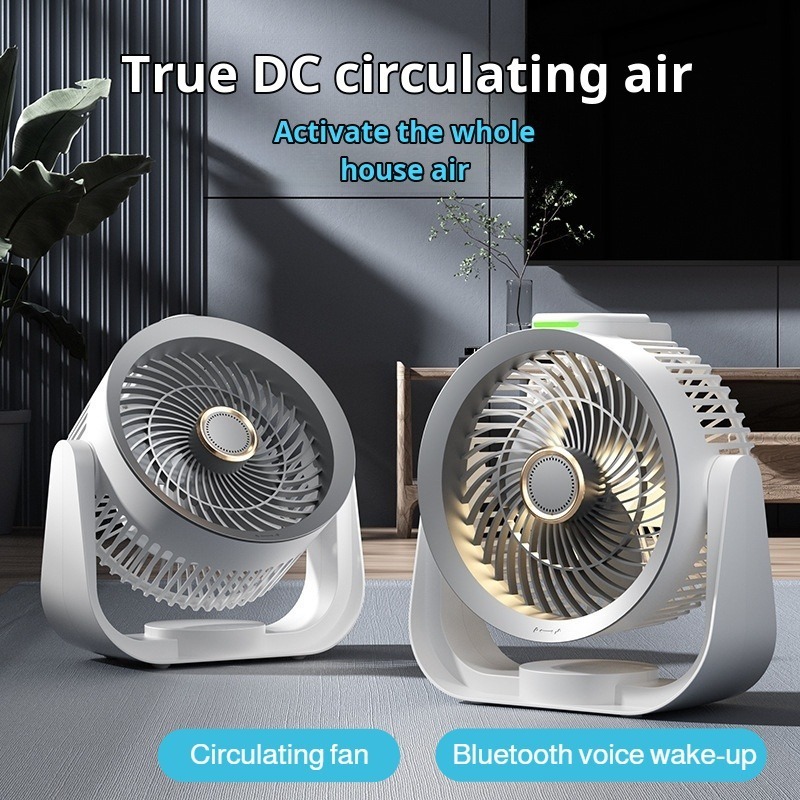 Home Office Gadgets - Intelligenter Schreibtischventilator, sprachaktiviertes Nachtlicht, vier Geschwindigkeitsstufen,