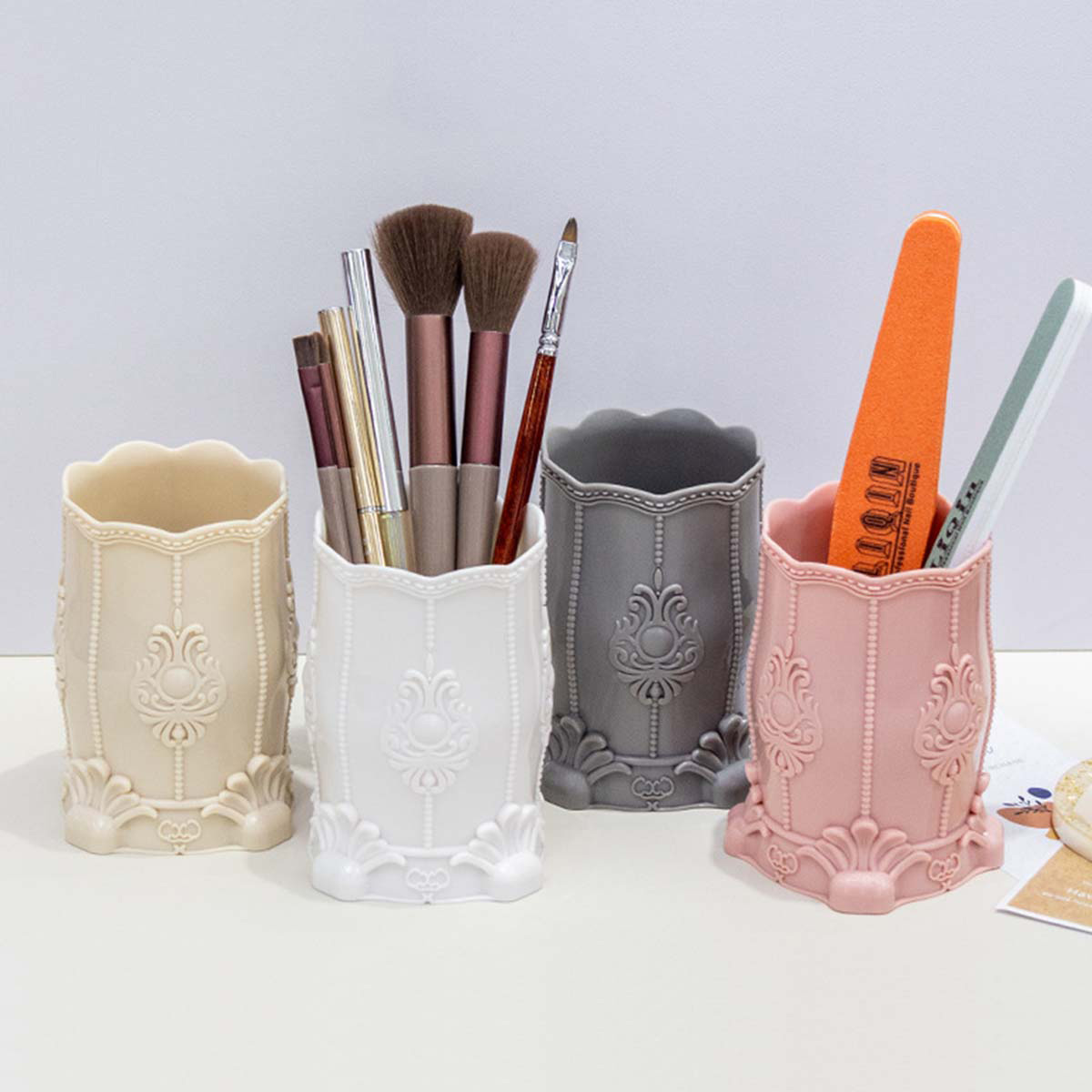 Home Office Student - Kreativer Make-up-Pinsel-/Stifthalter, modische Aufbewahrungsbox für den