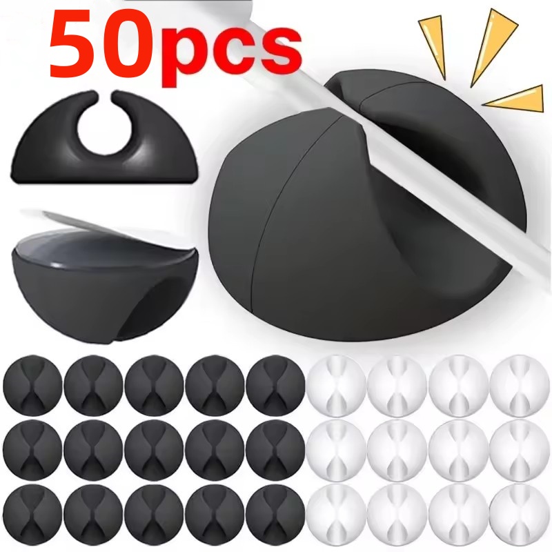 Home Office Organization - 5/50Pcs Kabel Clip Wickler Organizer Runde