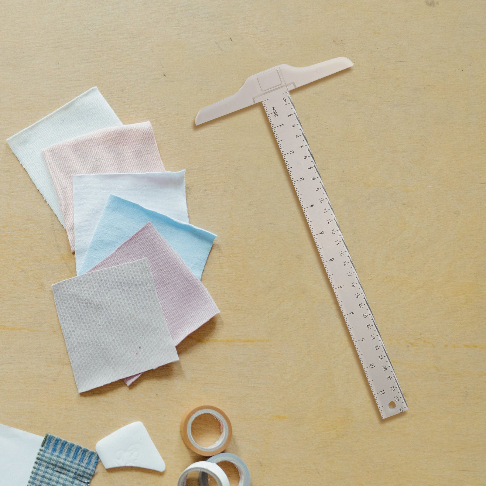 Home Office Student - 2 Stück T-förmige Lineale aus Kunststoff