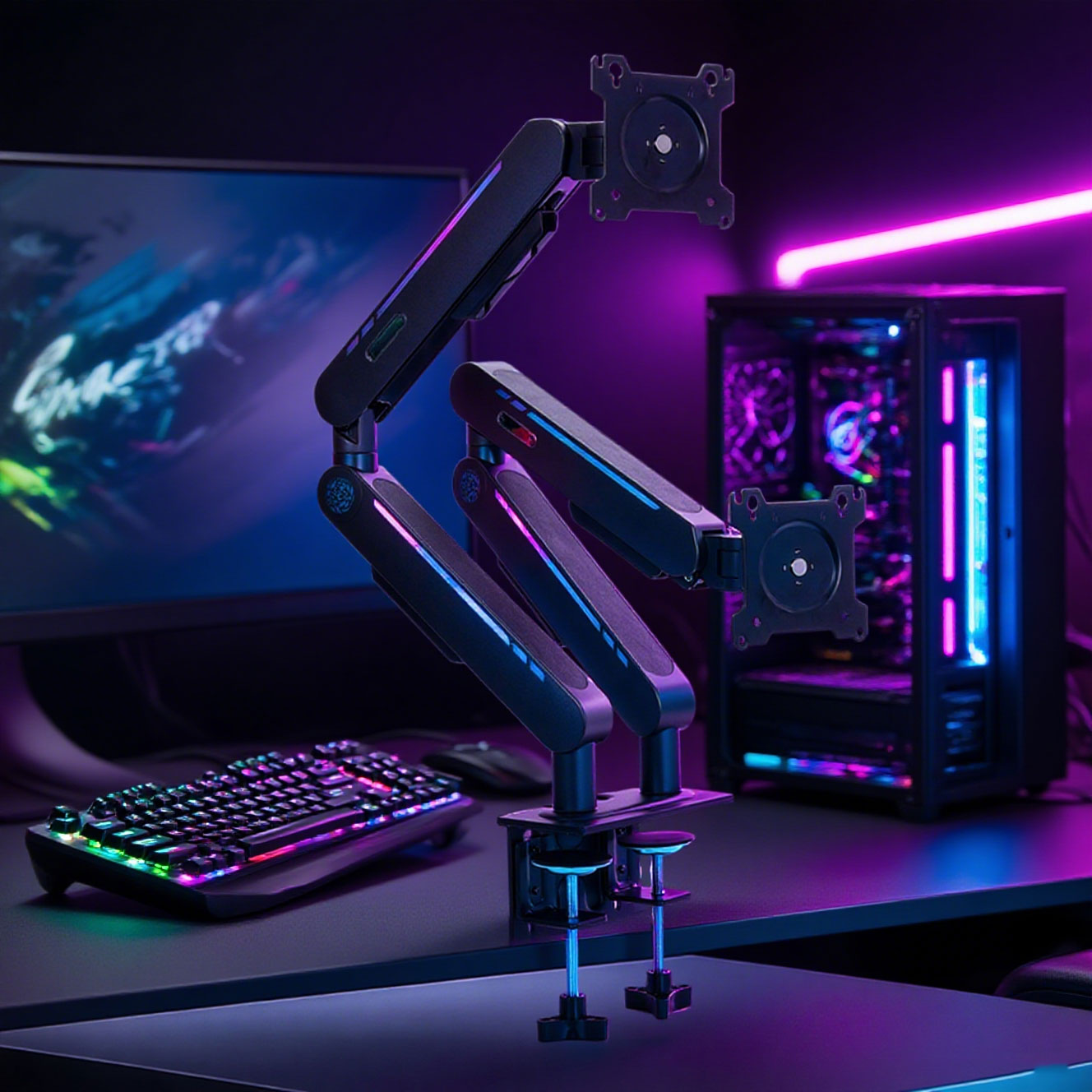 Monitor Arm Dual - Neu eingetroffener Gasdruckfeder-Monitorhalter, passend für die