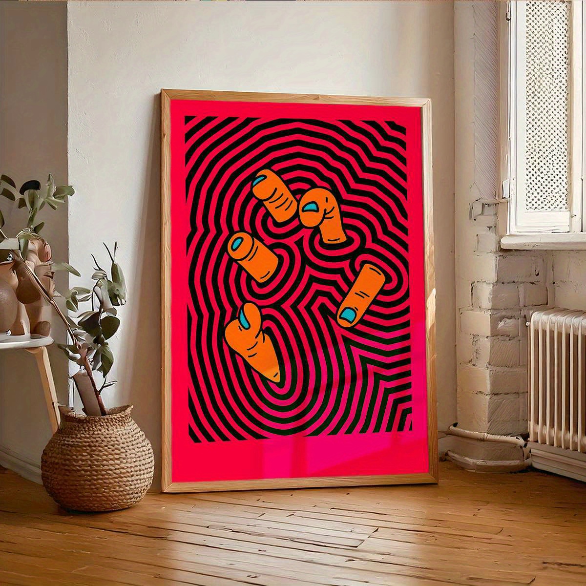 Home Office Minimalist - Moderne abstrakte Fingerkunst-Poster, ungerahmt, minimalistische psychedelische