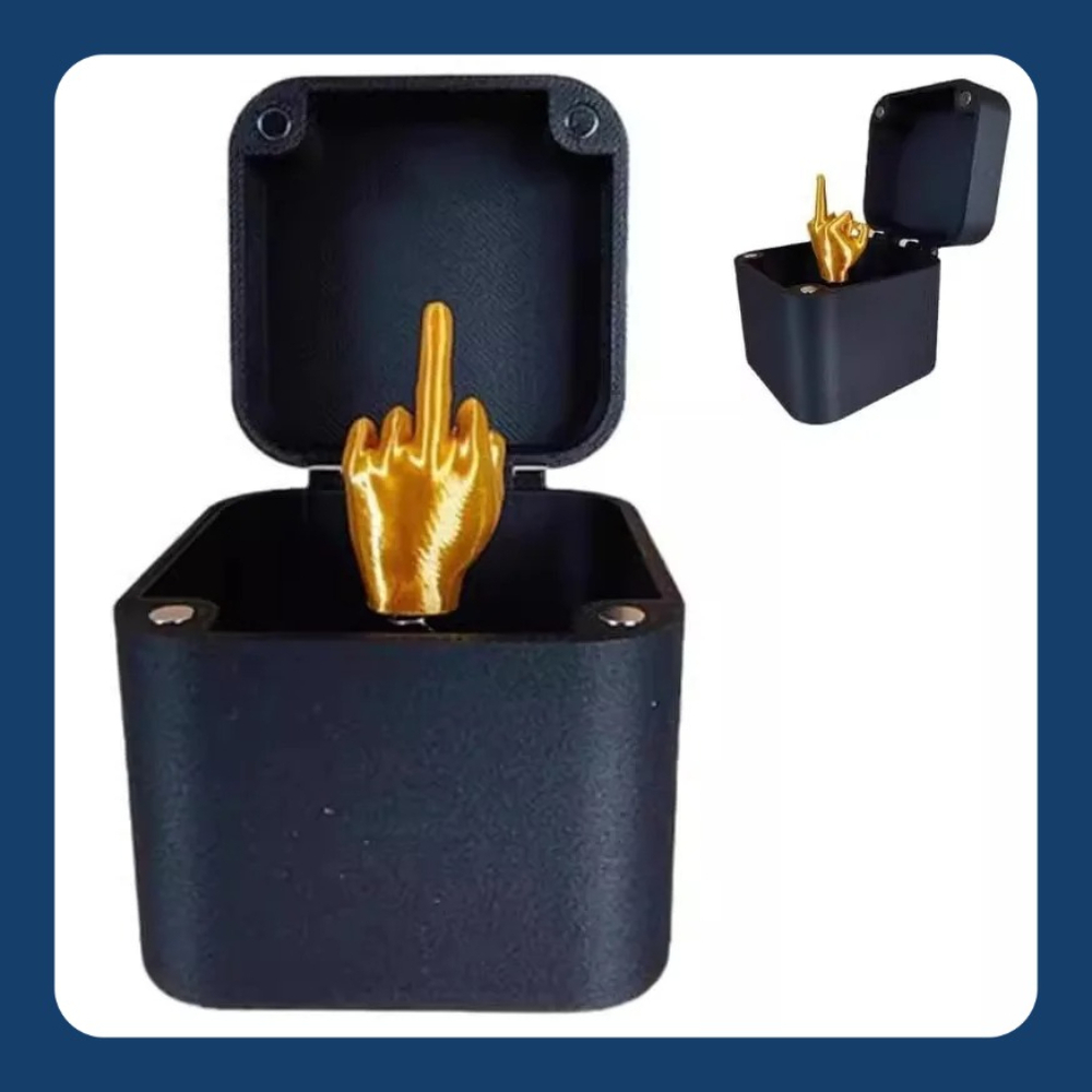 Home Office Setup - Weihnachtliches Scherzgeschenk: Mittelfinger in Box, Lustige