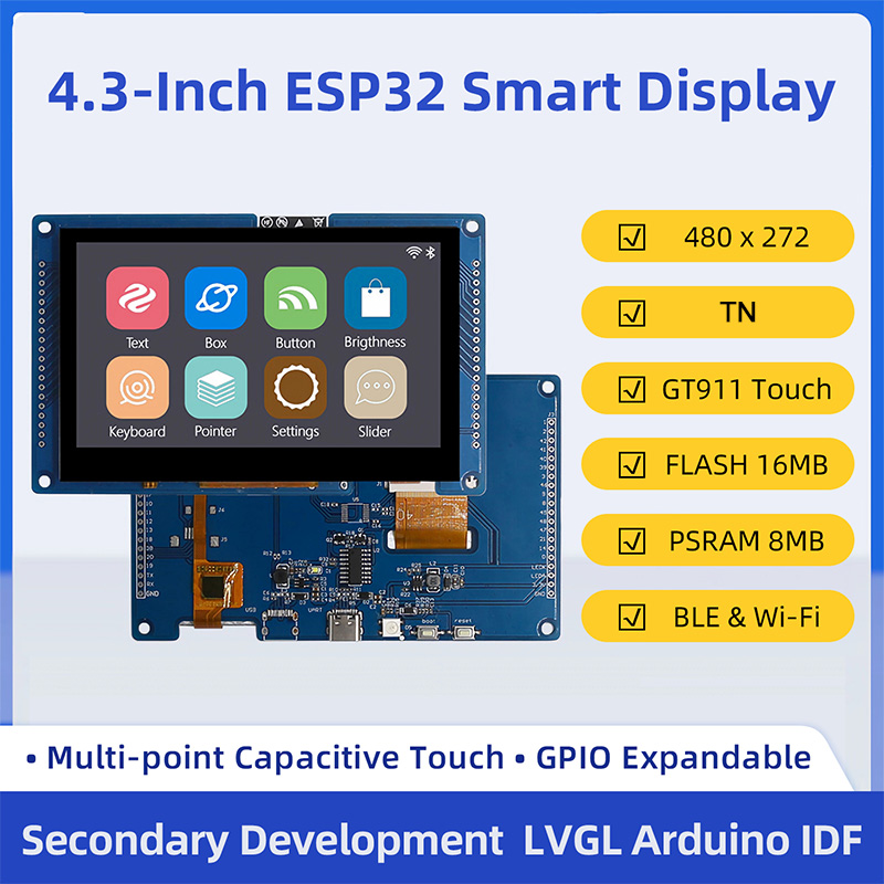 Monitor Arm Dual - ESP32 S3 4,3 Zoll 480*272 Kapazitiver