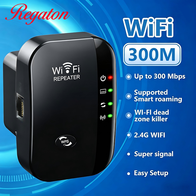 Home Office Setup - Kabelloser 300M 2,4GHz WLAN-Reichweitenverstärker, Starker Signalverstärker