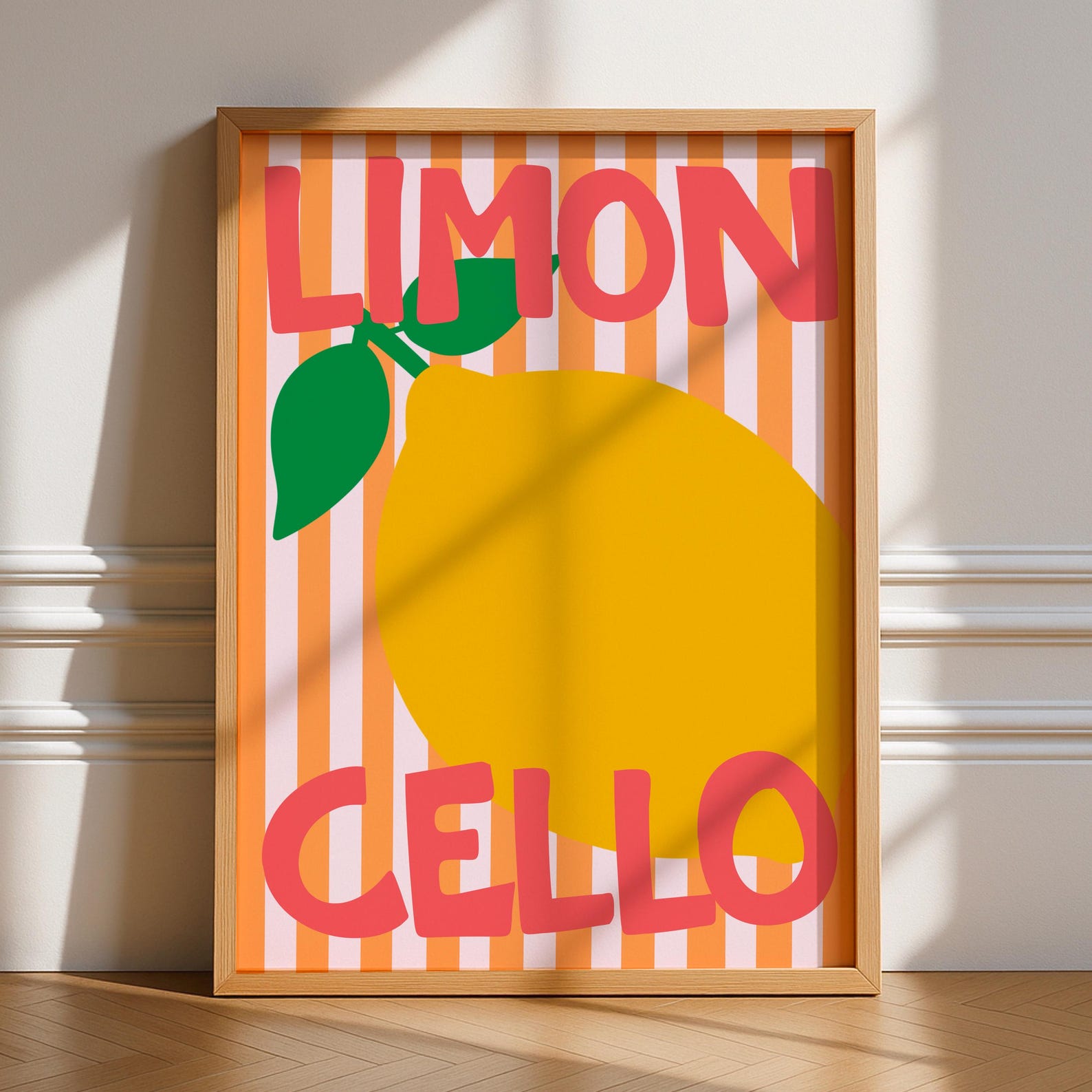 Home Office Minimalist - Moderner italienischer Limoncello-Zitronen-Leinwanddruck – ungerahmtes minimalistisches