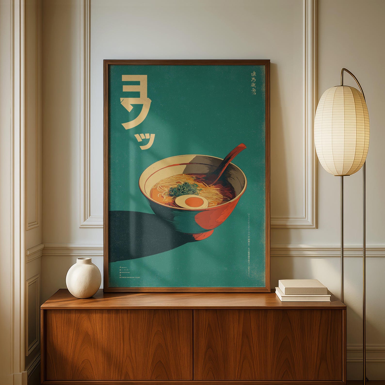 Home Office Minimalist - Retro Japanischer Ramen Leinwanddruck Rahmenloses Lebensmittel-Wandkunst-Poster