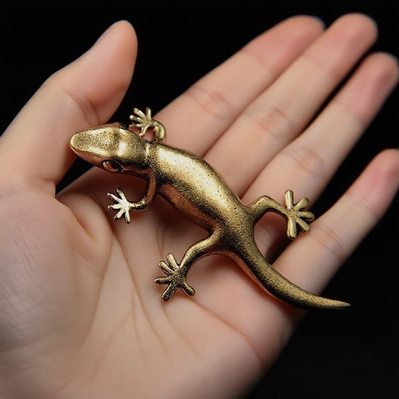 Home Office Gadgets - Handgemachte Bronze Retro Gecko Eidechse Chamäleon