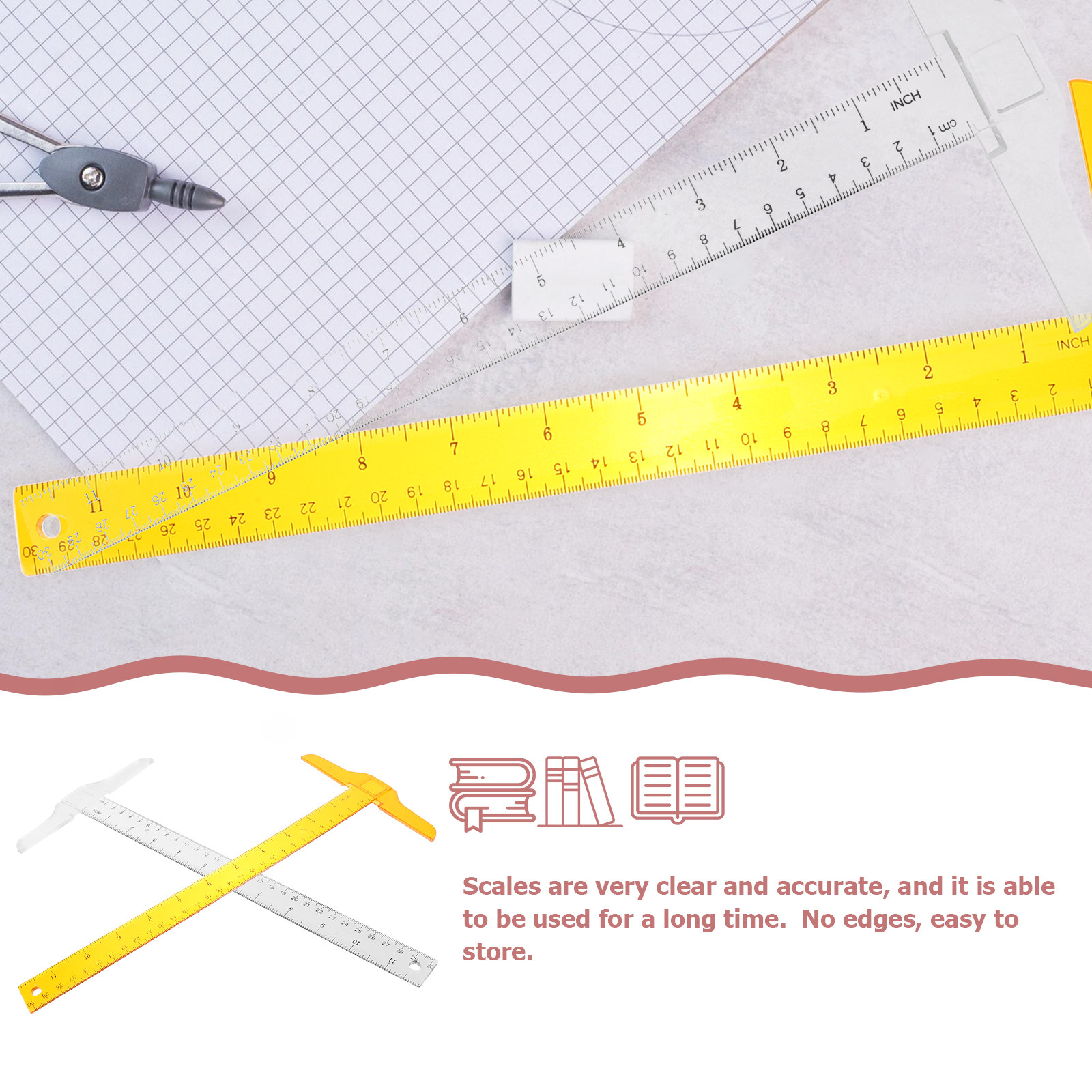 2 Stück T-förmige Lineale aus  – Home Office Student Bewertung und Preis