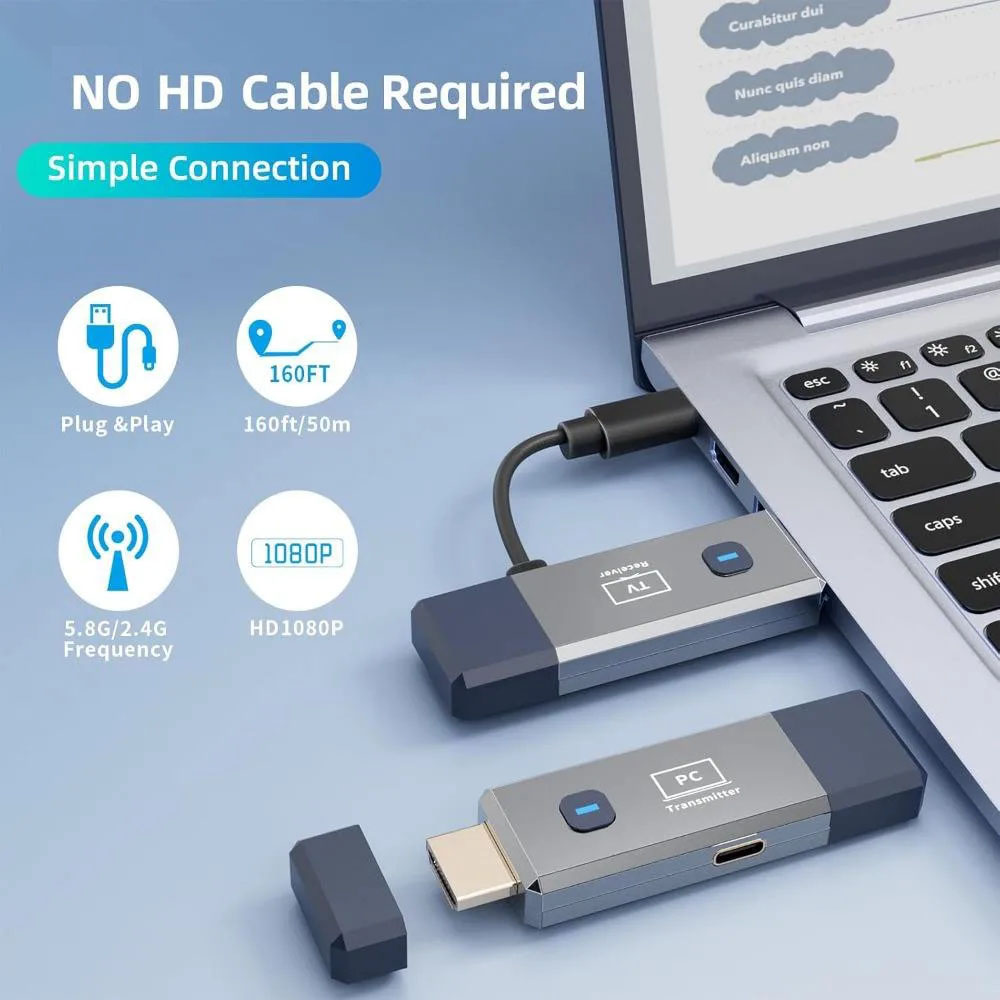50 m langer, drahtloser, HDMI- – Home Office Setup Bewertung und Preis