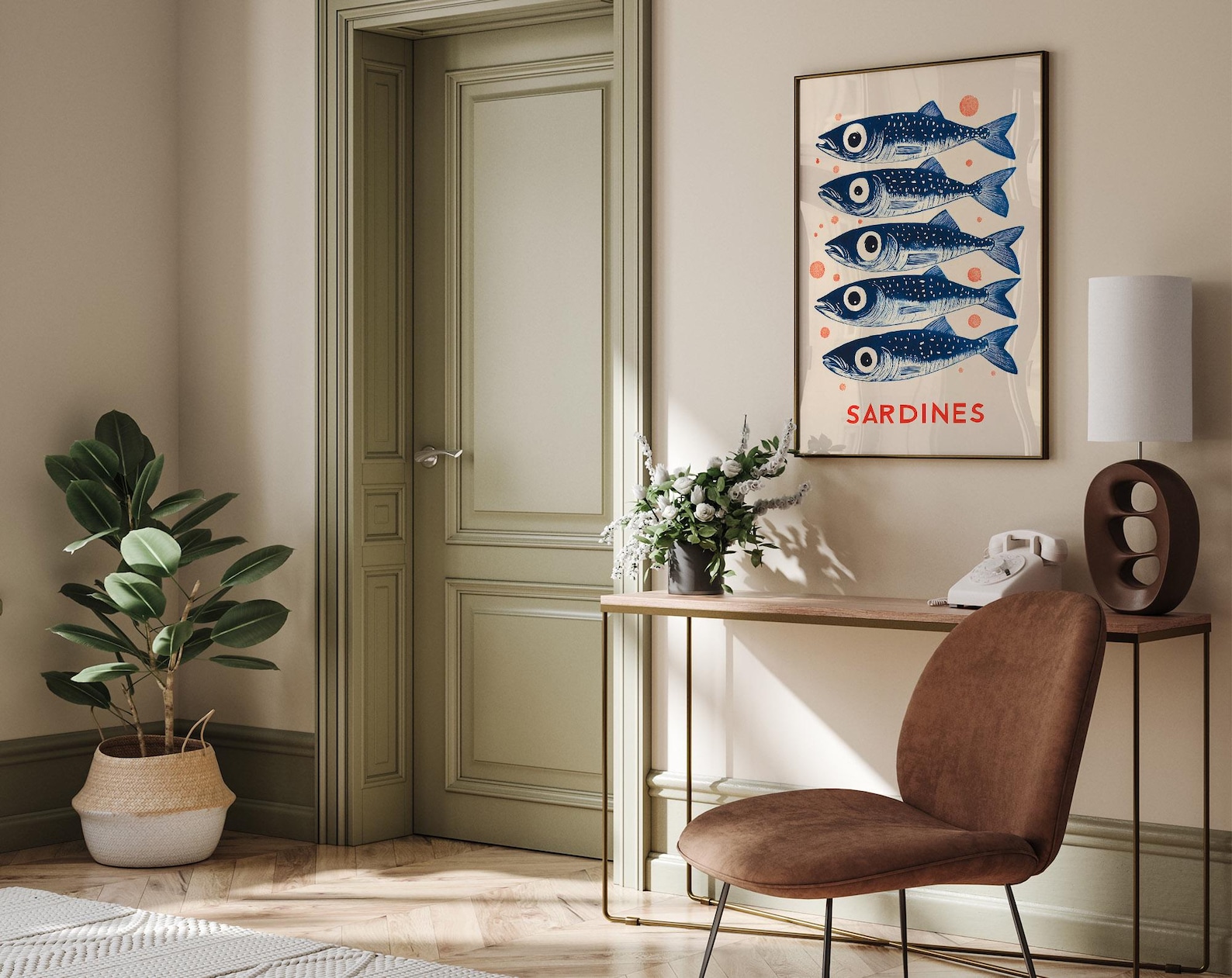 Vintage-Sardinen-Leinwand-Wand – Home Office Minimalist Bewertung und Preis